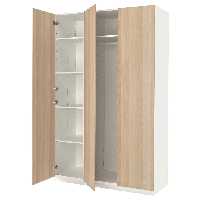 Гардеробная PAX / FORSAND, белый/под дуб с белой тонировкой, 150x60x236 см