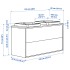 Раковина и тумба с выдвижными ящиками TÄNNFORSEN / ORRSJÖN, имитация белого/черного мрамора, 122x49x71 см