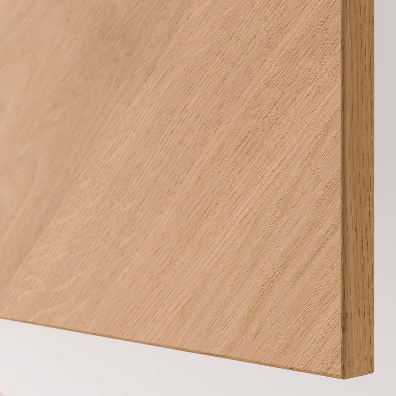 BESTÅ Комбинация с дверцей, белый/дуб Хедевикен, 120x42x193 см