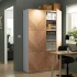 BESTÅ Комбинация с дверцей, белый/дуб Хедевикен, 120x42x193 см