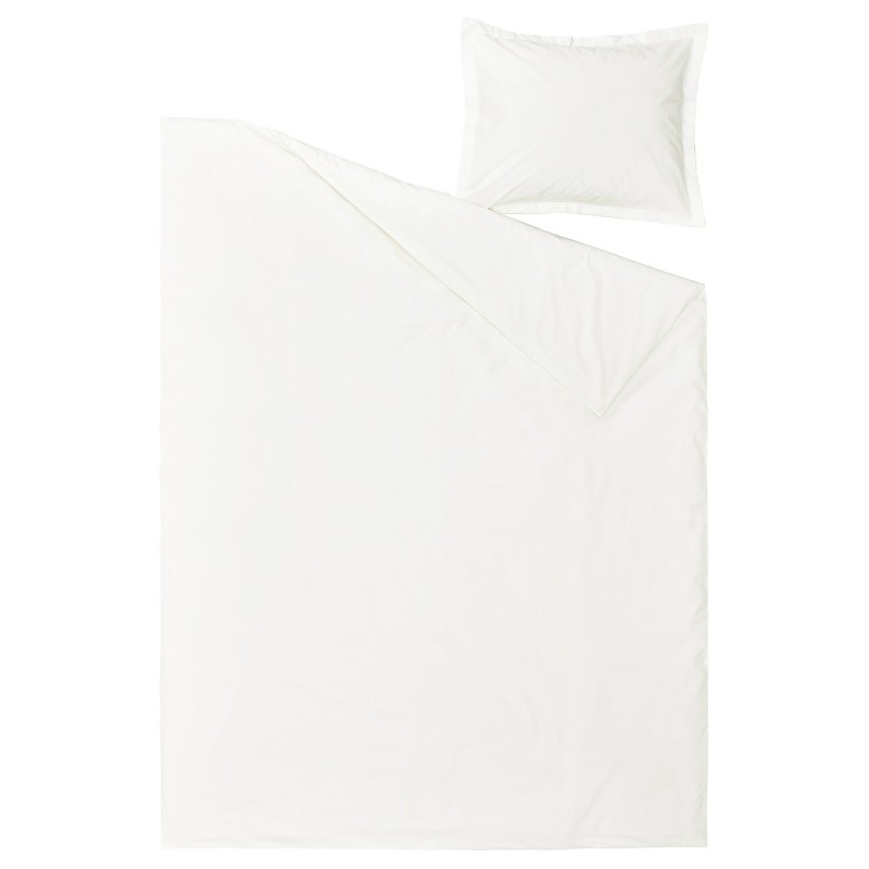 Пододеяло и наволочка HAMPFLOCKEL, белый, 150x200/50x60 см