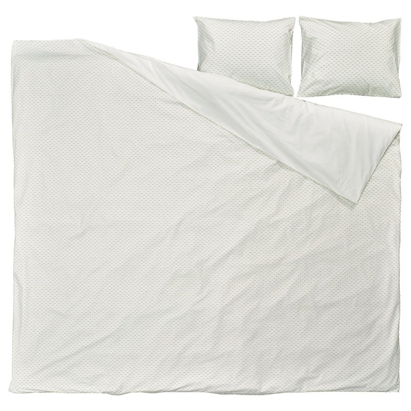 BANDKNIPPE Пододеяло и 2 наволочки, белый/зеленый, 200x200/50x60 см