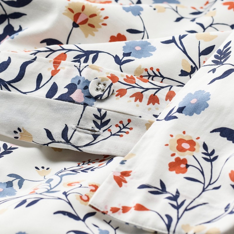 BRUDKRUSBÄR Пододеяло и наволочка, белый разноцветный/цветочный узор, 150x200/50x60 см