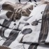 ЛУНДСКАФТИНГ Пододеяло и 2 наволочки, белый/черный/коричневый, 200x200/50x60 см
