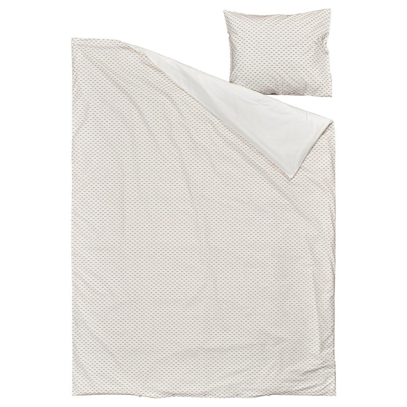 Пододеяло и наволочка BANDKNIPPE, белый/бежевый, 150x200/50x60 см