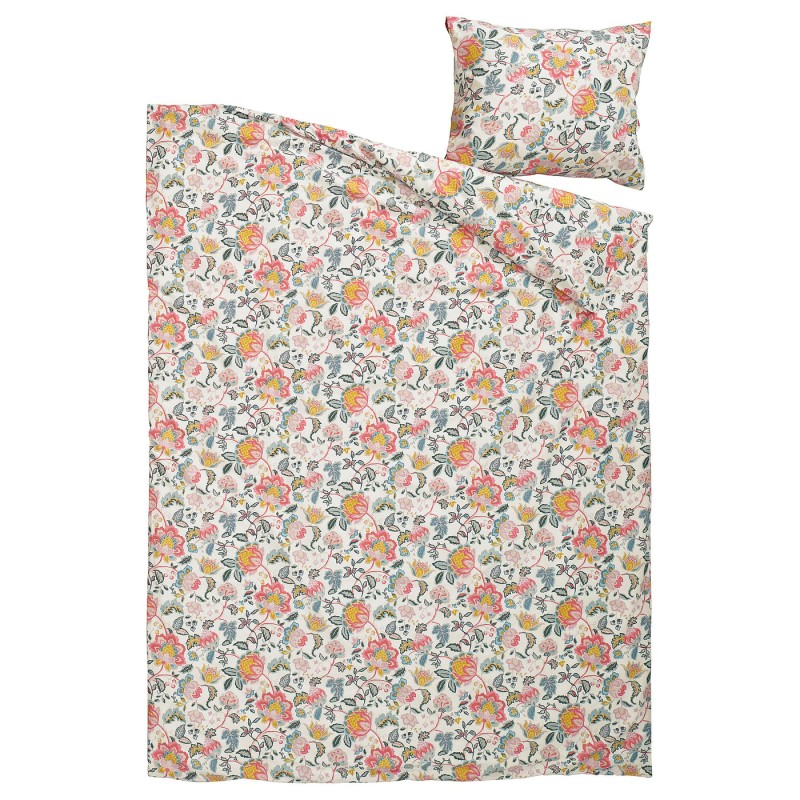 Пододеяло и наволочка DAGGSALVIA, разноцветный/цветочный узор, 150x200/50x60 см
