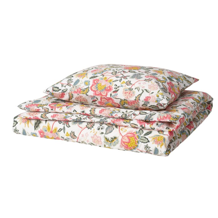 Пододеяло и наволочка DAGGSALVIA, разноцветный/цветочный узор, 150x200/50x60 см