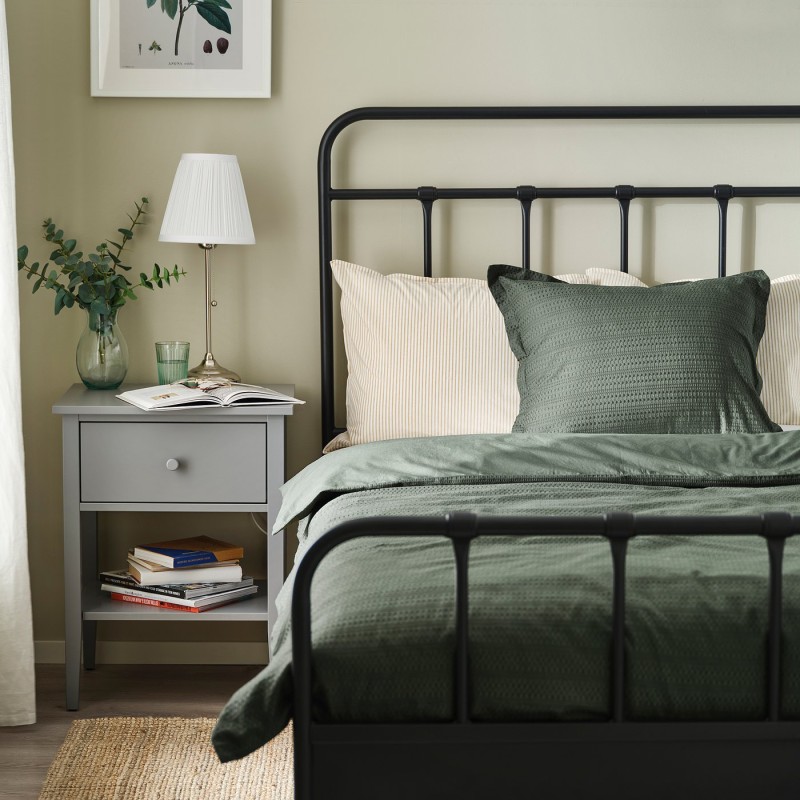 LUKTVICKER Пододеяло и наволочка, темно-зеленый, 150x200/50x60 см